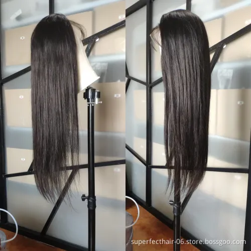Wholesale 360 Lace Frontal Wigs For Black Women With Baby Hair High Density Silk Straight Human Hair 360 Lace Frontal wigs
